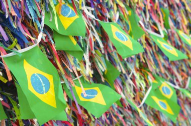 Brazilian Flags Wish Ribbons Bonfim Salvador Bahia Brazil clipart