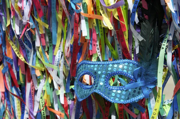 Carnival Mask Brazilian Wish Ribbons — Stock Photo, Image