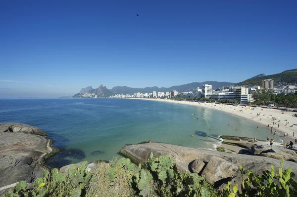 Playa Arpoador Ipanema Rio de Janeiro Brasil Skyline — Foto de Stock