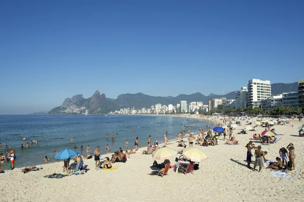 Arpoador ipanema beach rio de janeiro Brazilië skyline — Stockfoto