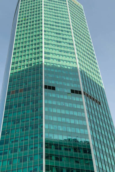 Office building glass green architecture business center Moscow City — Stock Photo, Image