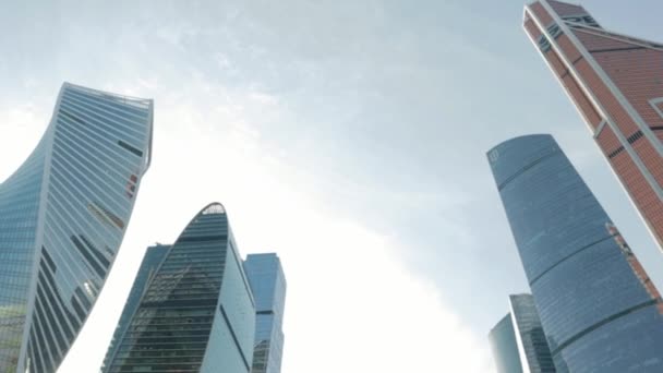 Üzleti Központ Kerület Moszkva Város Felhőkarcolók Offices Corporations Concept Oroszország — Stock videók