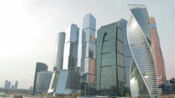 Business Center Distrikt Moskva Stad Skyskrapor Offices Corporations Concept Ryssland — Stockvideo