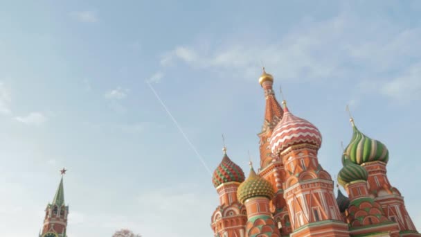 Kutsanmış Moskova Kilisesi Mavi Gökyüzü Sanat Kültür Kavramı — Stok video
