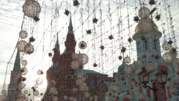 Kazan Katedrali Devlet Tarihi Müzesi Kızıl Meydan Kaliteli Fotoğraf Nikolskaya — Stok video