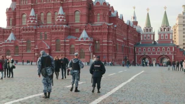Polícia Praça Vermelha Patrulha Manutenção Segurança Order Concept News Russia — Vídeo de Stock