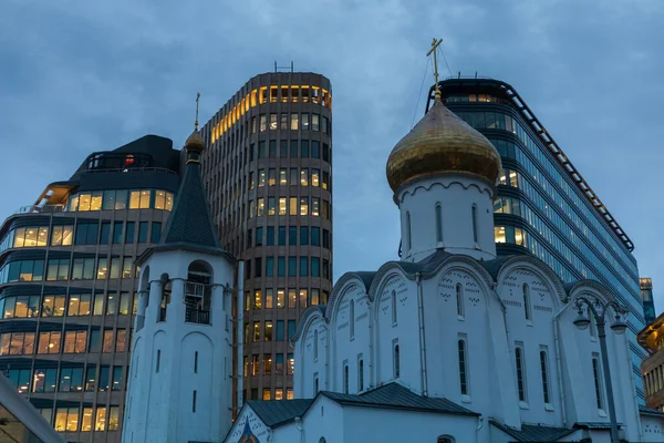 Бизнес Центр Белая Площадь Московская Церковь Офисные Здания Россия Москва — стоковое фото