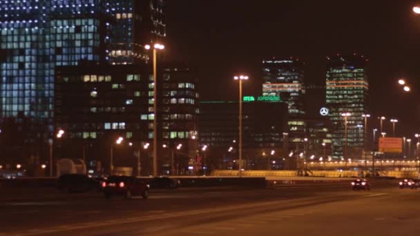 列宁格拉德斯基在莫斯科的夜市景观灯 — 图库视频影像