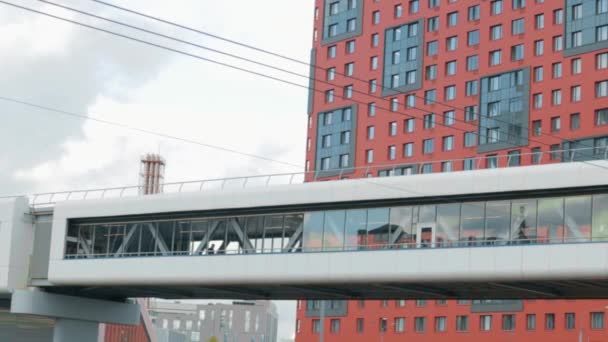 Moderna Färgade Byggnader Stad Bostadsområde Röd Concept Utveckling — Stockvideo