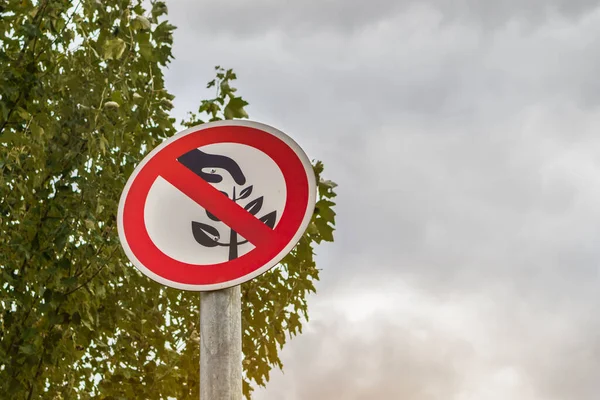 Zeichen Nicht Abreißen Pflanzen Umweltzone Hände Weg Concept Eco Protection — Stockfoto