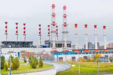Sis Emisyonu Fabrikası Teknoloji Teknolojisi Ekoloji Kirliliği. Konsept ekoloji