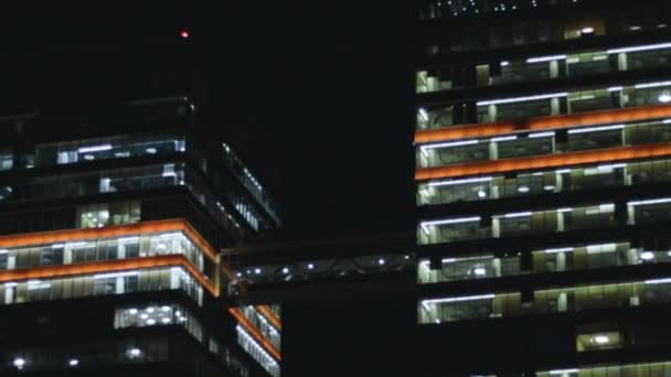 Gece Şehri Gökdelenleri Merkezi Trafik Işıkları Şehir Vibe Konsepti Duvar — Stok video