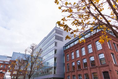 Yandex Rus internet şirketinin modern mimarlık binası. Rusya, Moskova, 19okt2021.