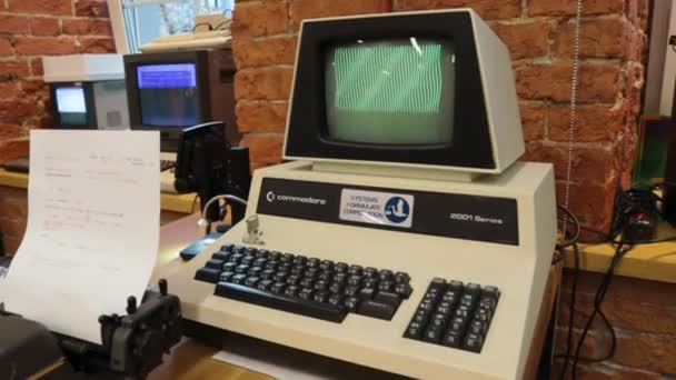 Commodore International Personal Electronic Transactor 1977 Oude Vintage Technologie Rusland — Stockvideo