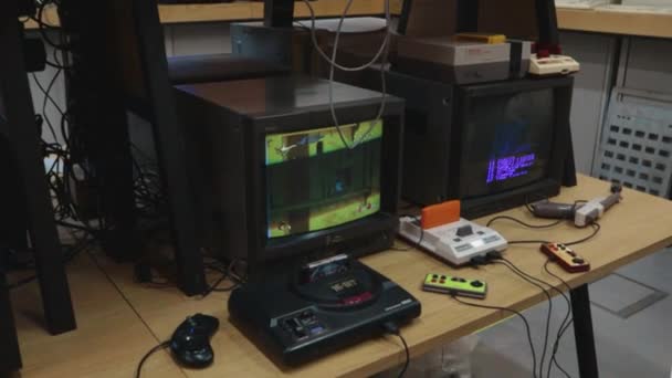 Sega Dendy Consolas Videojuegos Clásicos Retro Rusia Moscú 19Okt2021 — Vídeo de stock