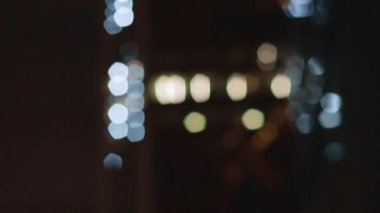 beautiful young girl blonde walks around the night city
