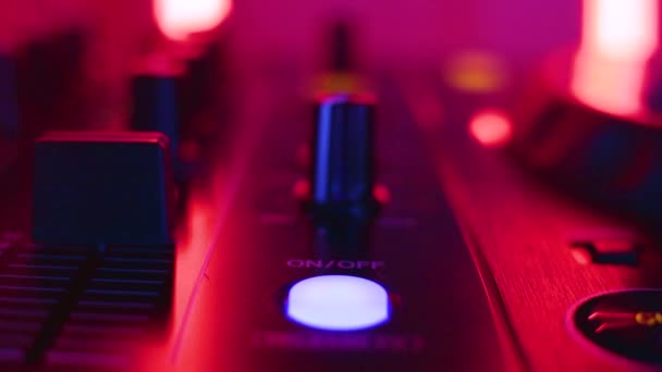 Mix Studio Audio Tracks Mixing Buttons Pads Decks Mixing Console — Stockvideo