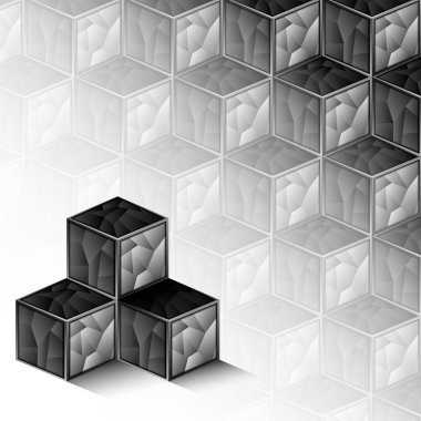 Logo and pattern of metal cubes clipart