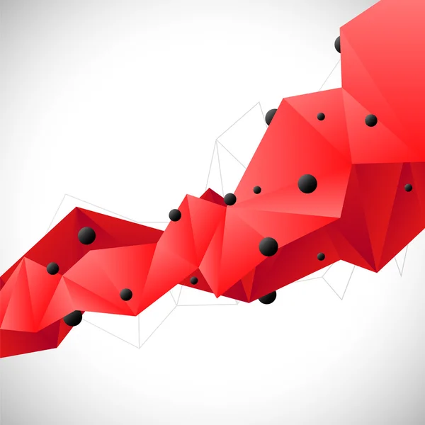 Abstracte rode veelhoekige achtergrond — Stockvector