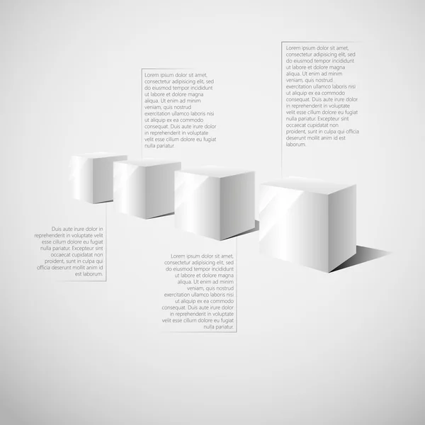 Tableau des cubes blancs — Image vectorielle