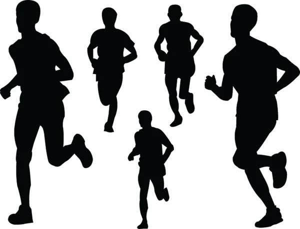 Running people 2 - vector — Stock Vector