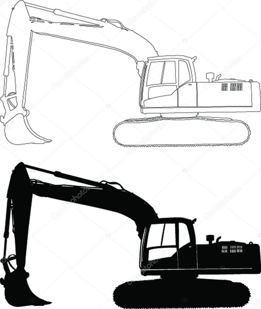Heavy duty construction equipment - vector