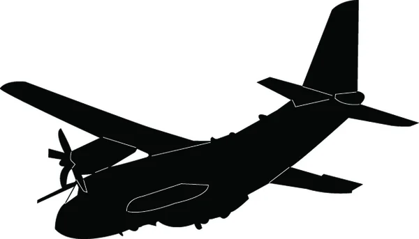 Silhouette d'avion - vecteur — Image vectorielle