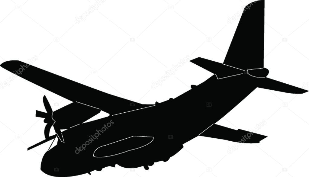 Airplane silhouette - vector