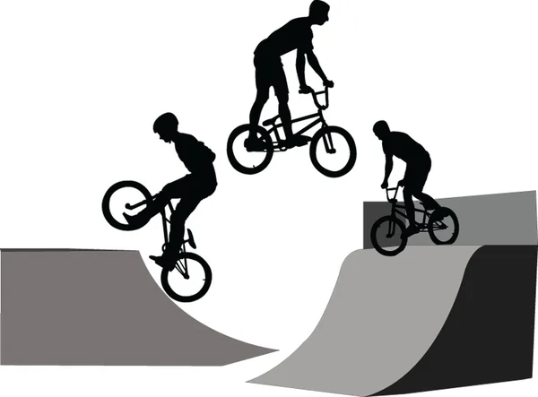 Bicycliste extrême - vecteur — Image vectorielle