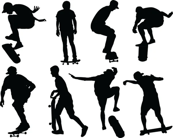 Patinetas - vector — Archivo Imágenes Vectoriales