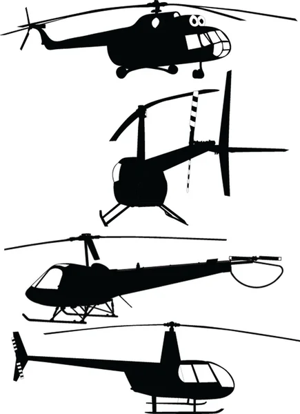 Colección de helicópteros - vector — Archivo Imágenes Vectoriales