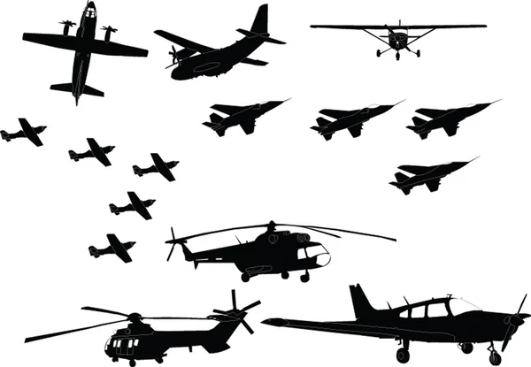 Uçak koleksiyonu - vektör — Stok Vektör
