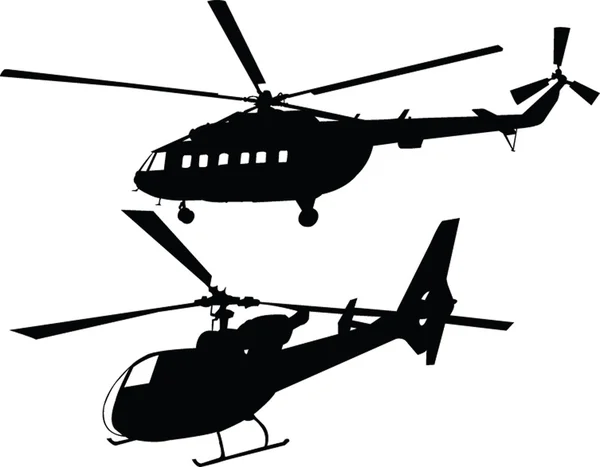 Helicopters collection - vector — Stock Vector