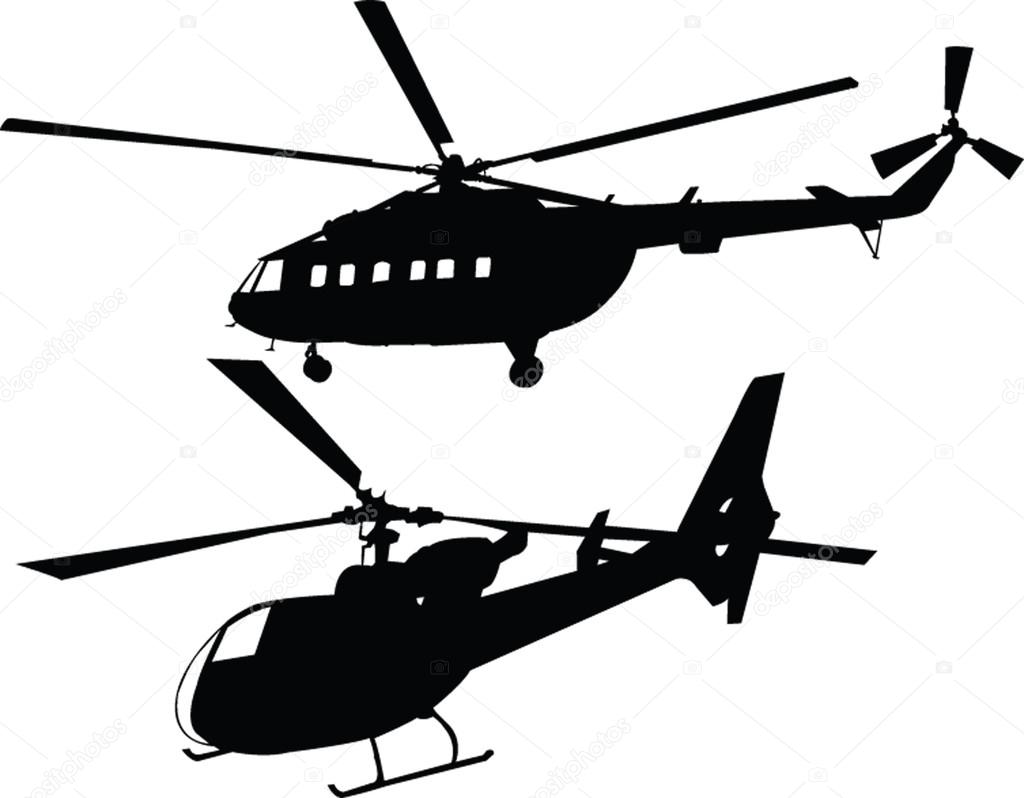 Helicopters collection - vector