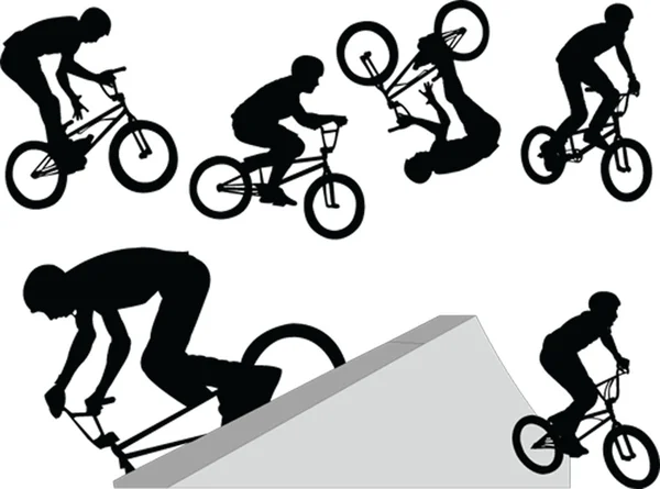 Ekstremalnych rowerzystów - wektor — Wektor stockowy