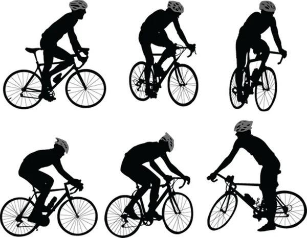 bicyclists siluet - vektör