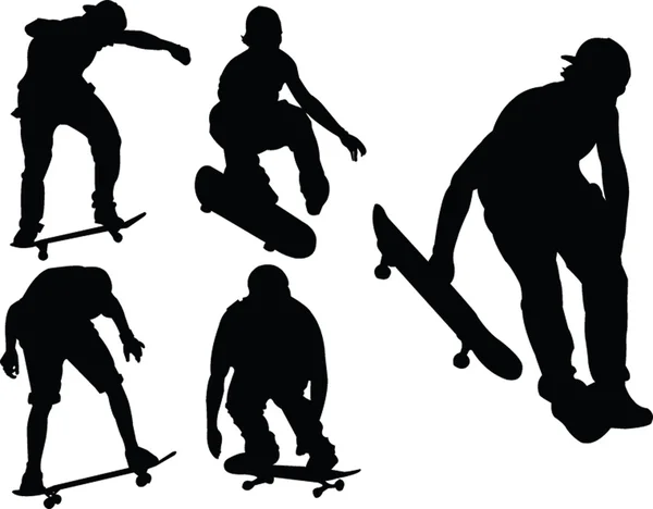 Коллекция скейтбордов - вектор — стоковый вектор