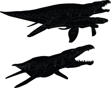 liopleurodon collection - vector clipart