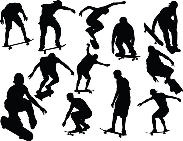 коллекция скейтбордов - вектор
