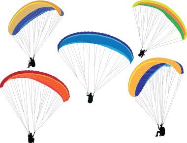 Paragliding - vector clipart