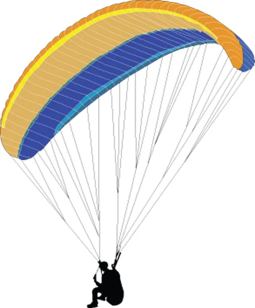 Parapente - vector — Vector de stock