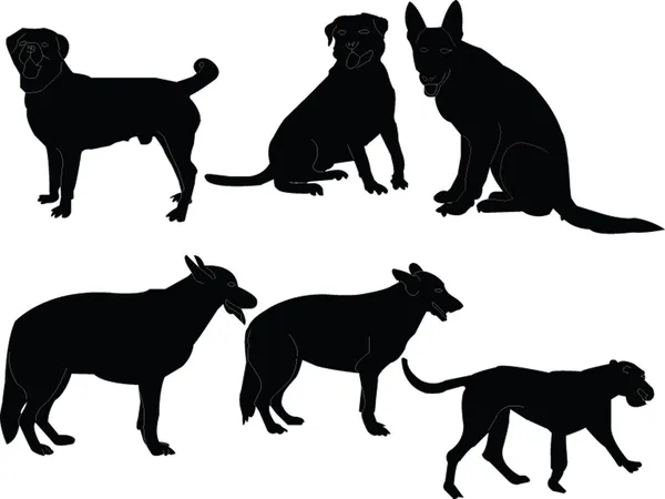 Colección de perros - vector — Vector de stock