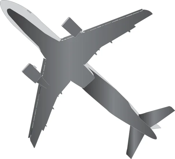 Uçak siluet - vektör — Stok Vektör
