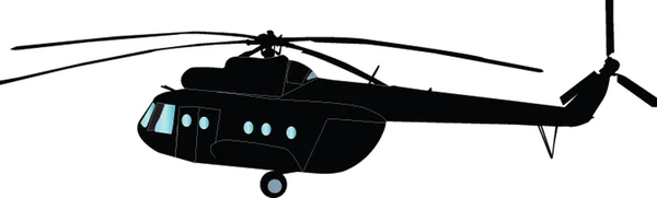 Silhueta de helicóptero - vector — Vetor de Stock