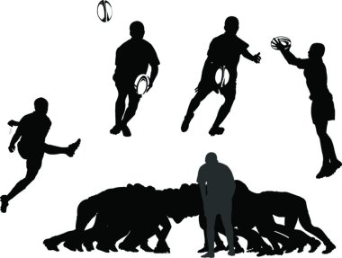 rugby oyuncuları collection - vektör