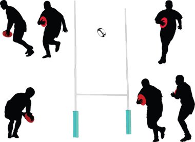 Rugby player collection - vektör