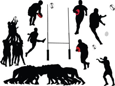 Rugby player collection - vektör