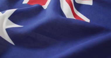 Beyaz yıldızlı ve çizgili buruşuk Avustralya bayrağına yaklaş. Vatanseverlik ve kutlama kavramı.