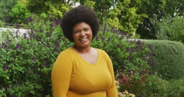 Βίντεο Χαρούμενες Αφροαμερικανίδες Στέκονται Στον Κήπο Τρόπος Ζωής Αναψυχή Περνώντας — Αρχείο Βίντεο