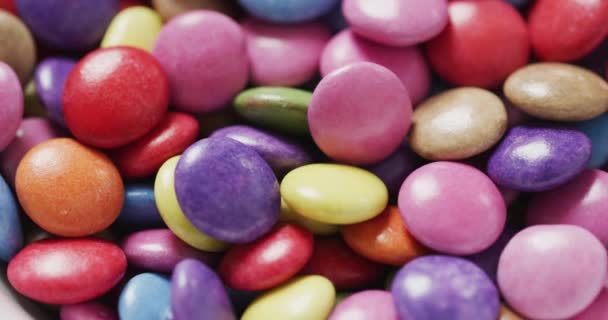 Vidéo Vue Rapprochée Lentilles Colorées Coloré Amusant Nourriture Bonbons Collations — Video